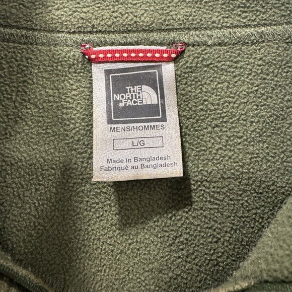 The North Face Mens Large Green Wool Blend Sweater 1/4 Zip High Neck Pullover - Picture 6 of 6